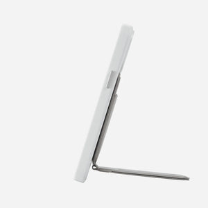 Side view of the MOFT MagSafe compatible phone stand and card holder, showcasing its sleek design and adjustable angle.