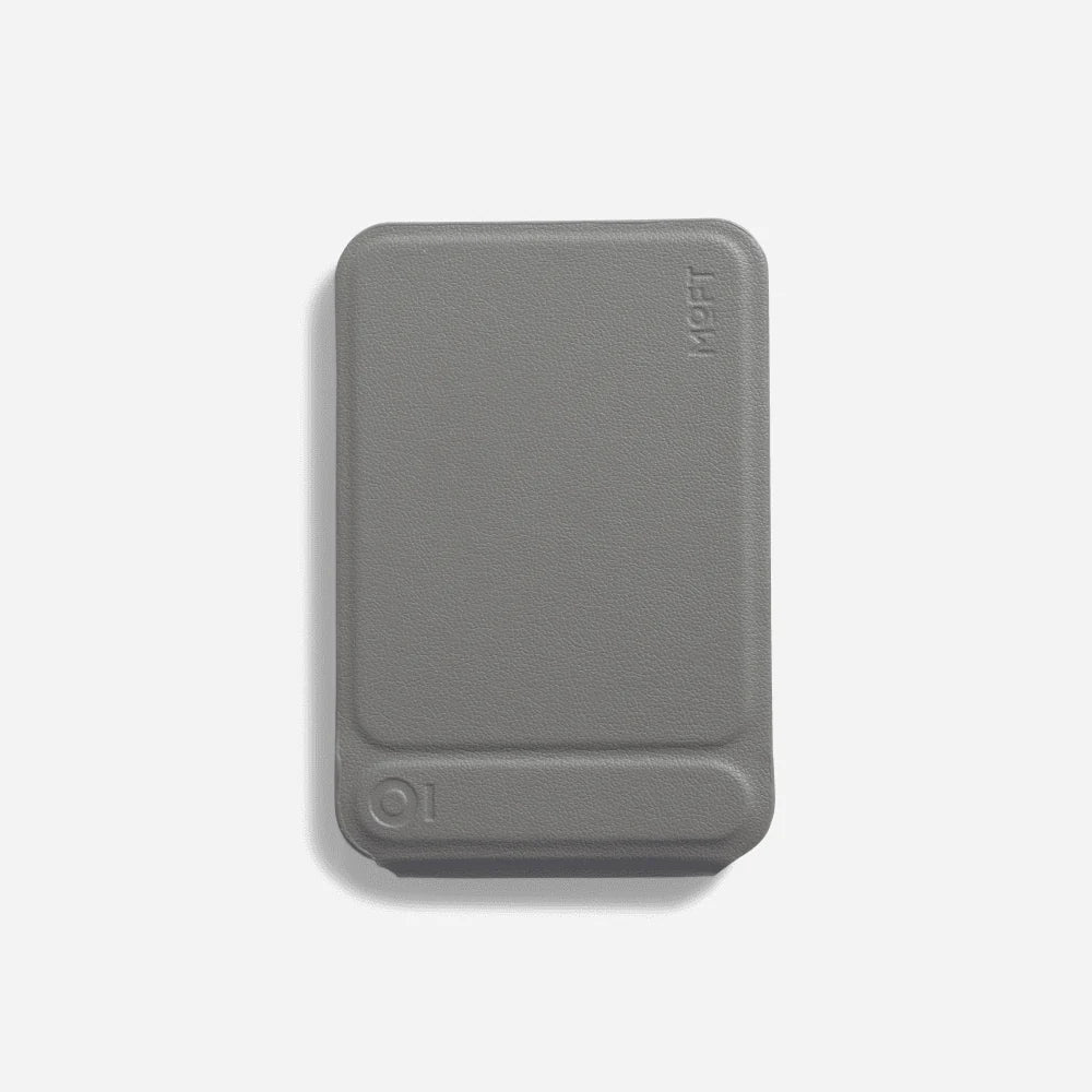 MOFT 磁吸三角手機支架 + 卡套 MOVAS (兼容MagSafe) in sleek gray design