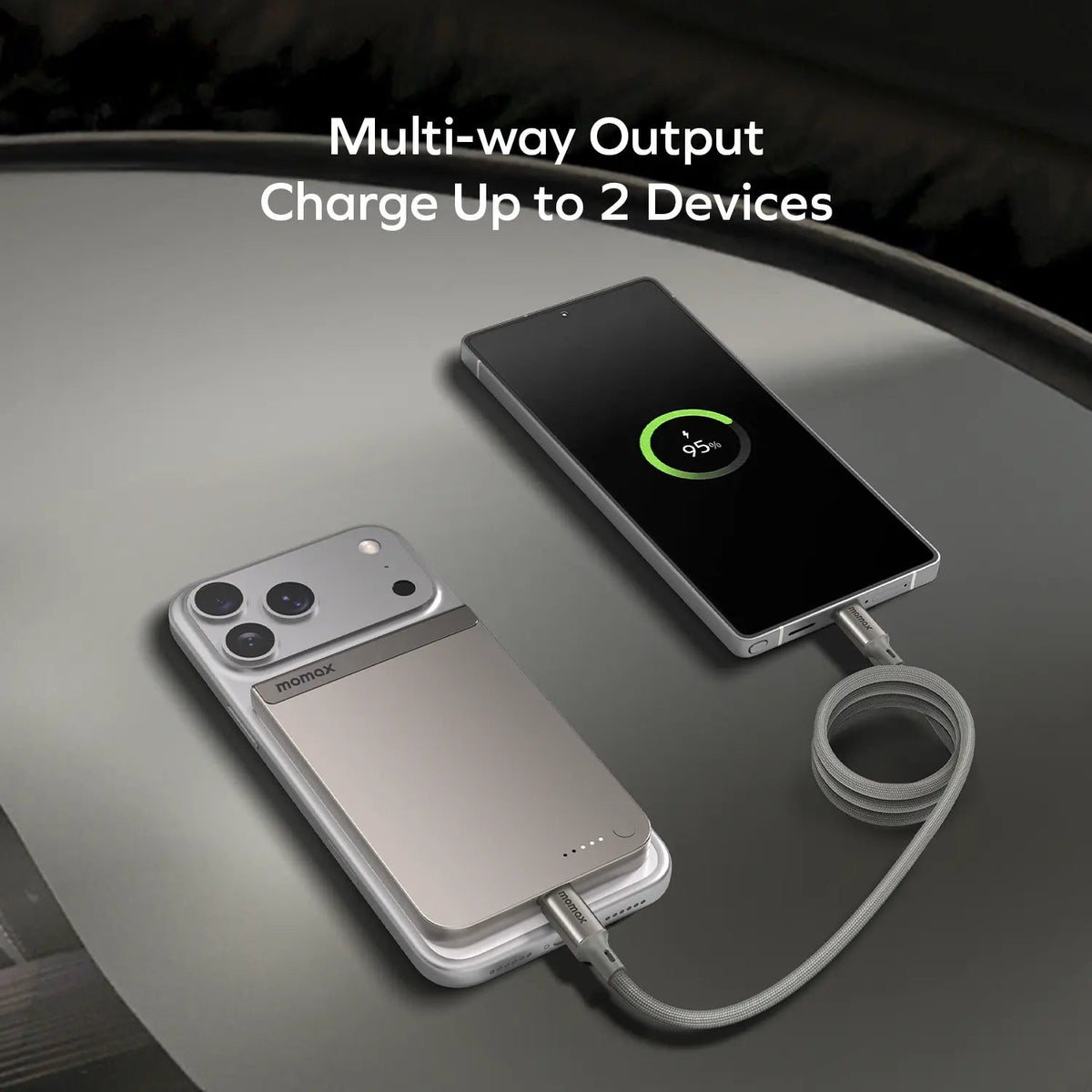 Momax 1-Power S.Pass 5000mAh Qi2 磁吸流動電源 (IP161Q2)