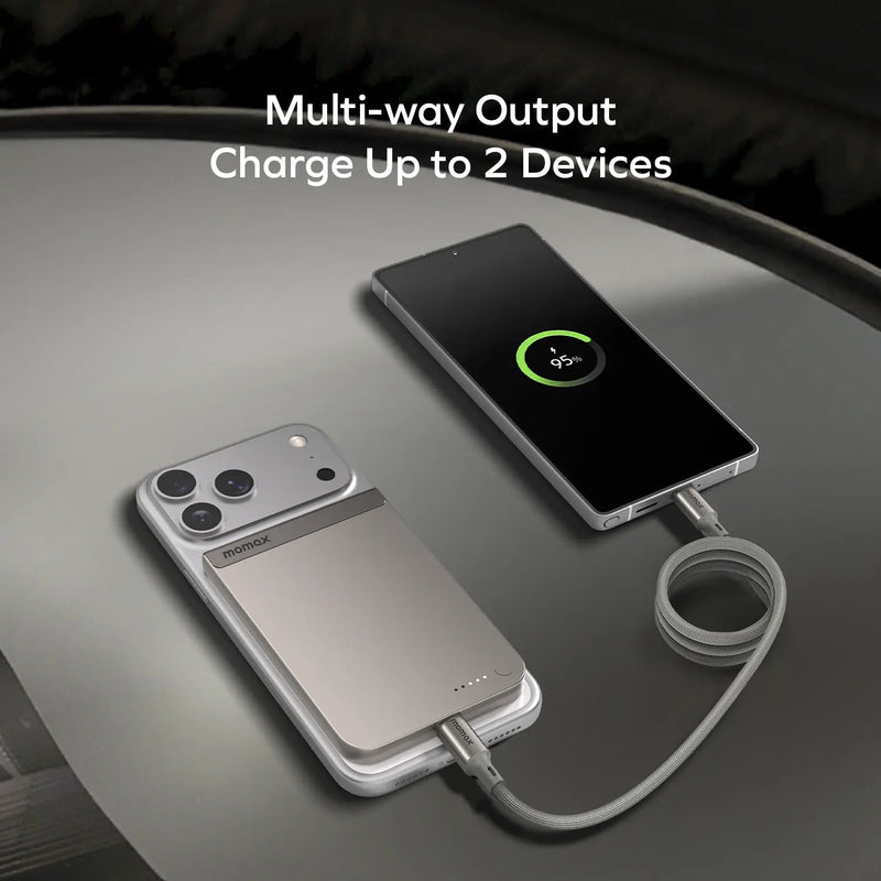 Momax 1-Power S.Pass 5000mAh Qi2 磁吸流動電源 (IP161Q2)