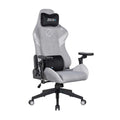 Zenox Saturn Mk-2 gaming chair in grey fabric with adjustable armrests and lumbar support.