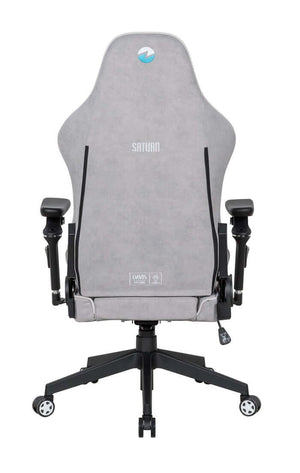Zenox Saturn Mk-2 gaming chair with customizable armrests and grey fabric design.